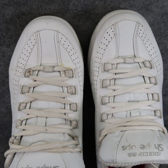 Skechers Shoes Womens 9 Shape Up Sneaker Work Slip Resistant Leather White Retro - Picture 10 of 16